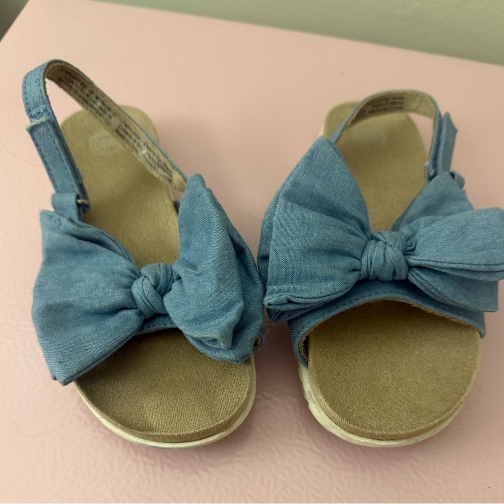 Wonder Nation Blue Bow Kids Sandals